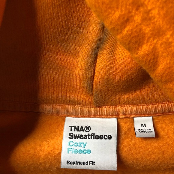 Orange TNA zip up hoodie zip up tech fleece - Picture 4 of 4